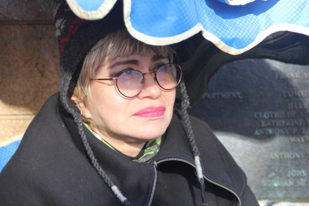 Maria Cristina Gutierrez on Day 4 of the hunger strike. Photo by Sana Saleem